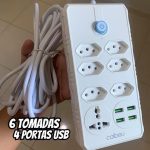 Extensão Tomada, Régua Tomada, Régua de Energia, 6 Tomadas na Amazon
