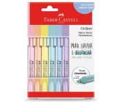Faber-Castell Grifpen – Caneta Marca Texto, Tons Pastel, 6 Cores na Amazon