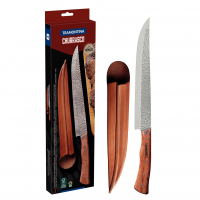 Faca Butcher Tramontina Nômade Com Lâmina Em Aço Inox E Cabo De Madeira Com Bainha De Couro 10" na Amazon