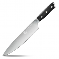Faca Do Chef De 8'' Polegadas Com Cabo Ergonômico, Faca De Cozinha Forjada Em Aço Com Alto Teor De Carbono, Preta na Amazon