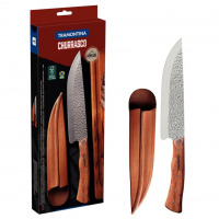 Faca Para Carne Tramontina Nômade Com Lâmina Em Aço Inox E Cabo De Madeira Com Bainha De Couro 8" na Amazon