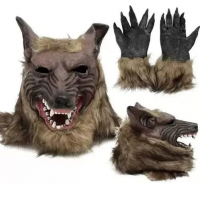 Fantasia Máscara De Látex Lobisomem Lobo + Par De Luvas na Amazon