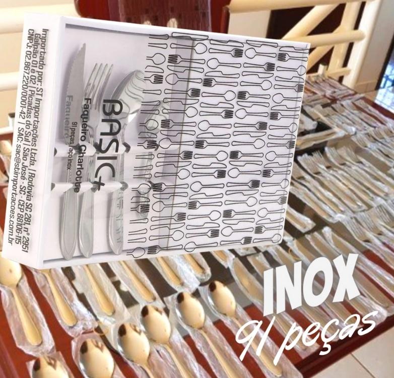 Faqueiro aço inox Charlotte 91 peças – Basic+ na Americanas