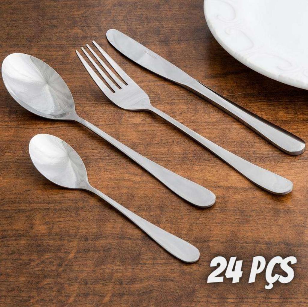 Faqueiro Inox Veneza 24 pçs La Cuisine na Americanas