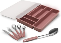 Faqueiro Itaparica + Organizador de gaveta, 32 Peças, Rosa Malva, Brinox na Amazon