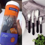 Faqueiro Tramontina Leme com Lâminas em Aço Inox e Cabos de Polipropileno Preto 20 Peças na Amazon