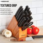 Farberware Never Needs Conjunto de bloco de facas de aço inoxidável de alto carbono com alças antiderrapantes, 18 peças, preto na Amazon