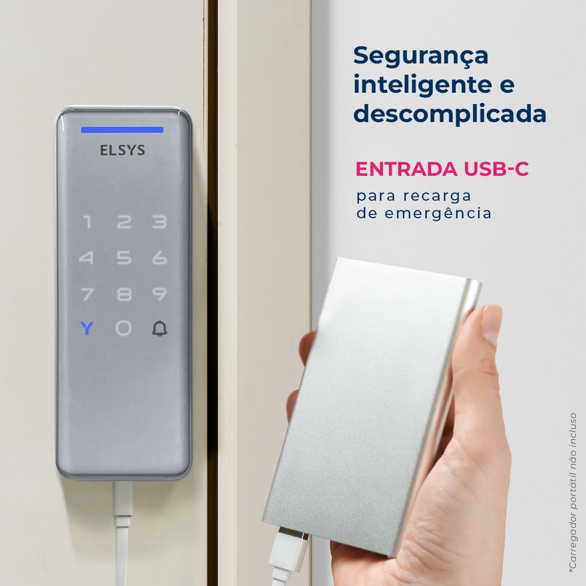 Fechadura Digital de Sobrepor, Abertura por senha ou tag, Pop, Prata, DS1100V, Elsys na Amazon
