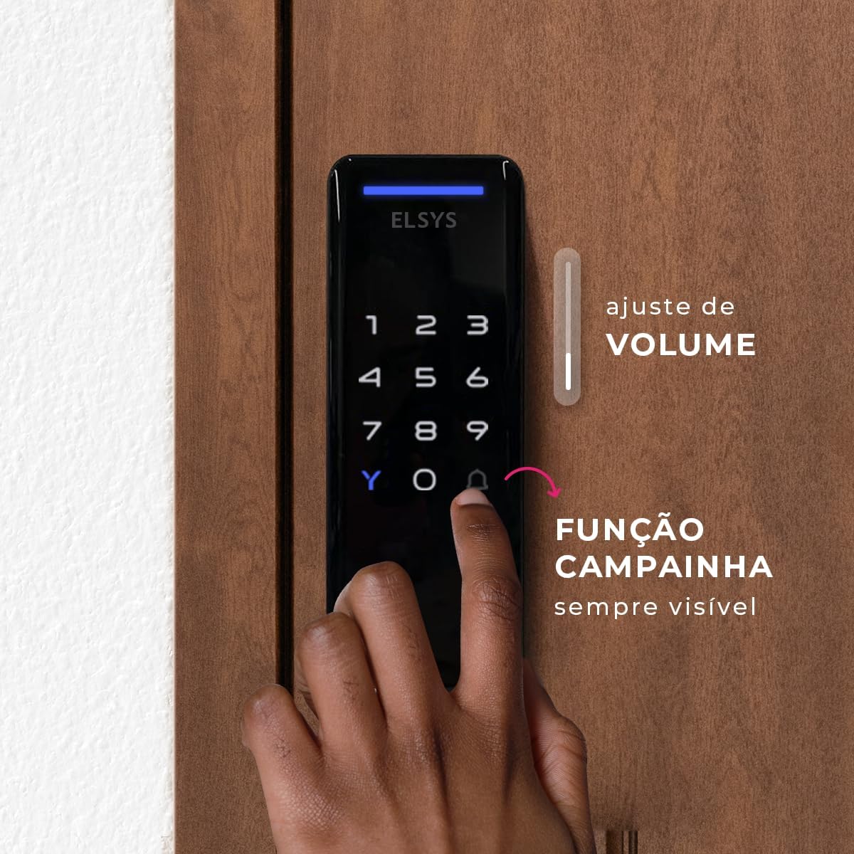 Fechadura Digital de Sobrepor, Abertura por senha ou tag, Pop, Preta, DS1100V, Elsys na Amazon