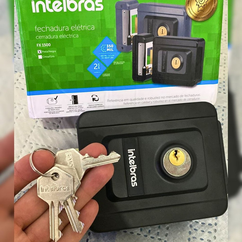 Fechadura Elétrica de Sobrepor FX 1500 Preto Intelbras na Amazon