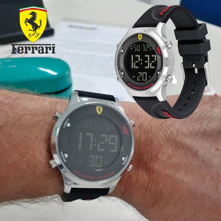 Ferrari Relógio Casual Masculino Scuderia Digitrack de Quartzo Digital e Pulseira de Silicone na Amazon