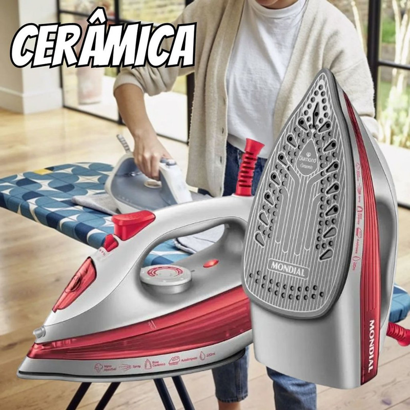 Ferro a Vapor, Mondial, Branco/Coral, 1200W – FVN-01-O na Amazon