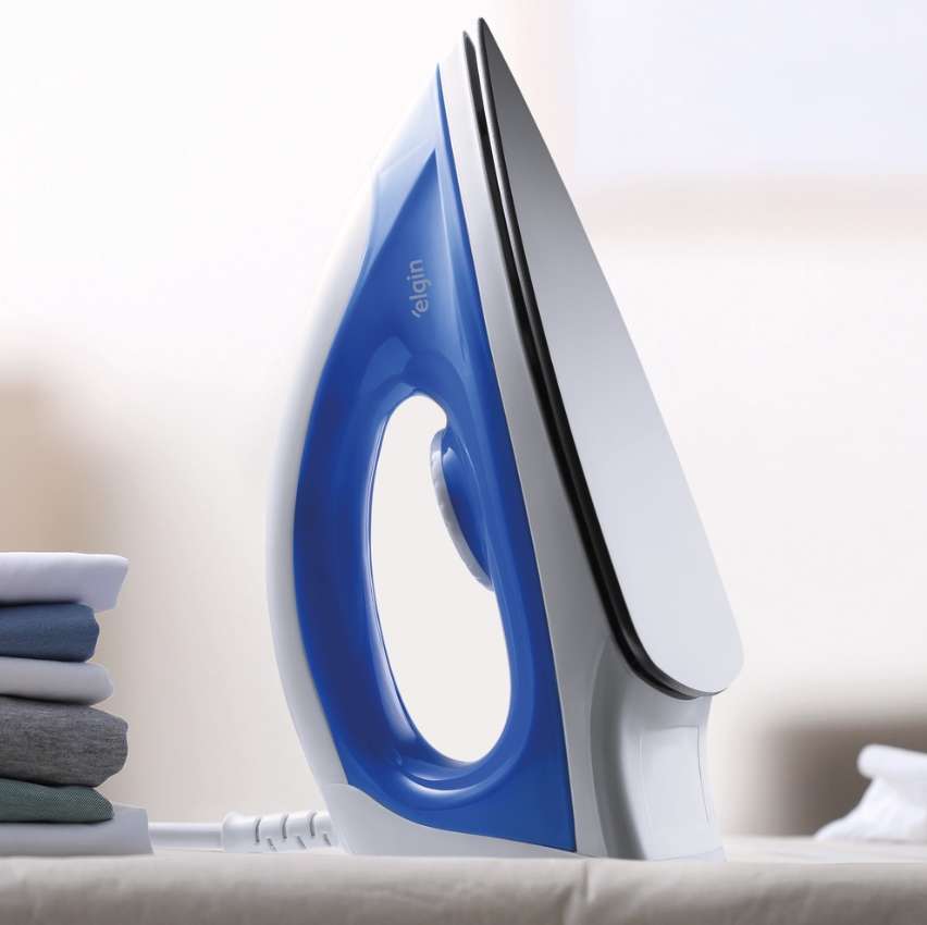 Ferro de Passar a seco Iron Force 1100W branco com azul - Elgin na Amazon
