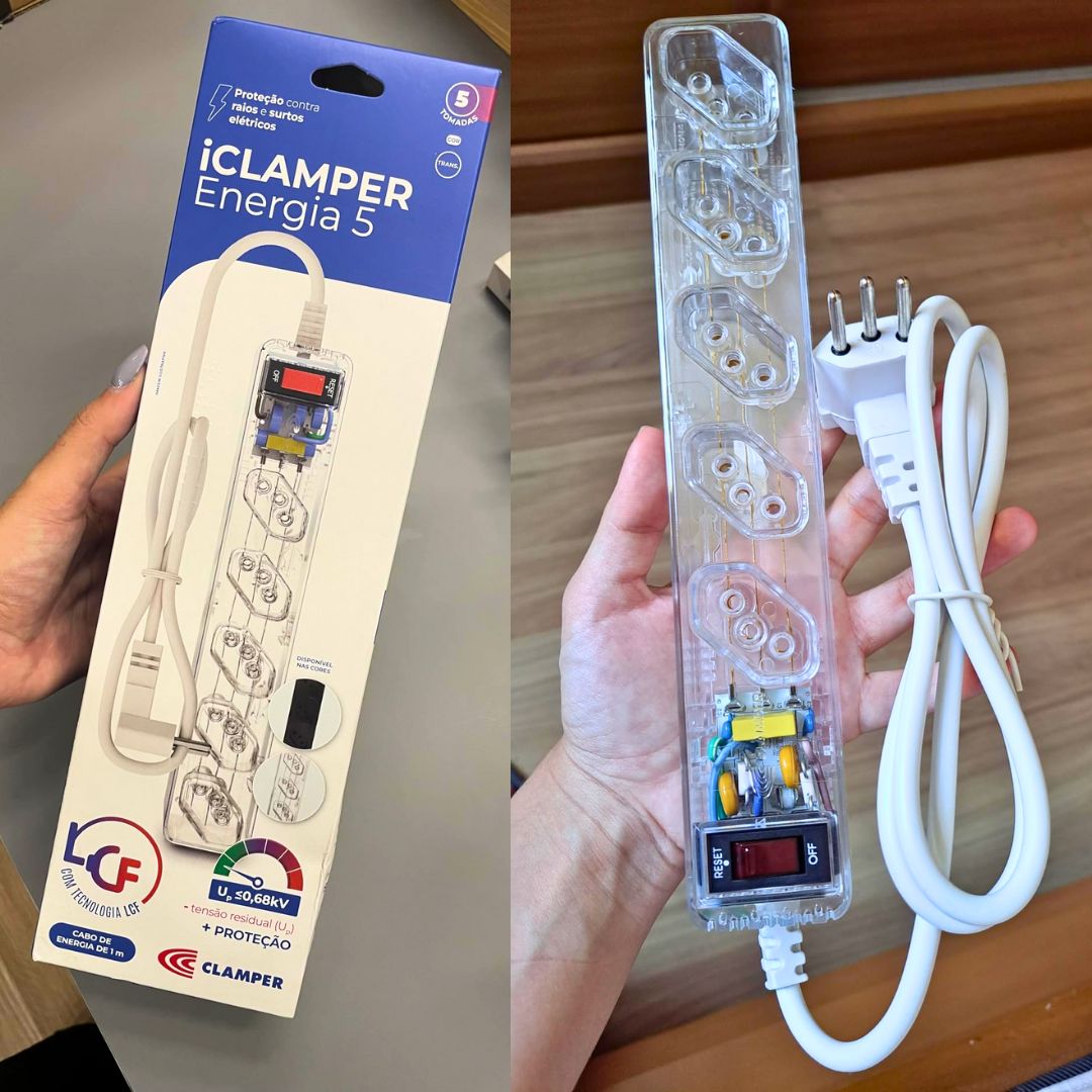 Filtro de Linha Clamper Energia 5 Transparente LCF na Amazon