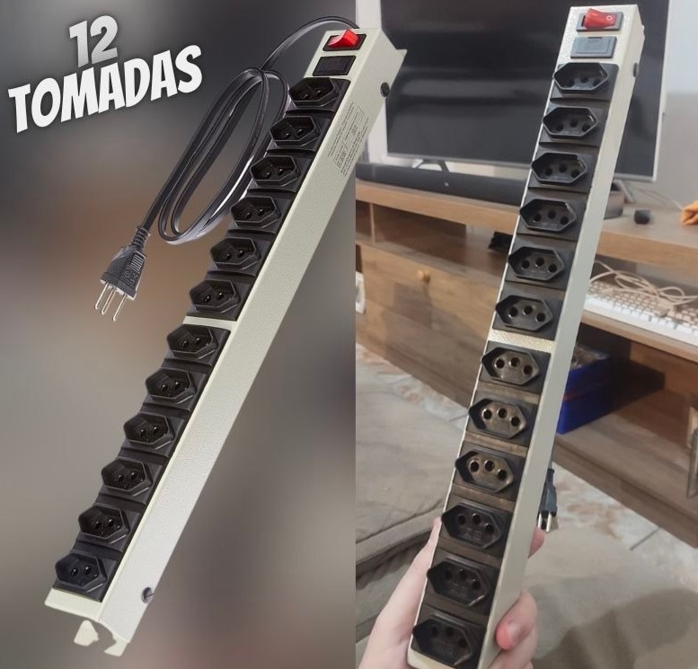 Filtro de Linha Power Line de 12 tomadas em Gabinete Metálico, Multicraft, PL12T na Amazon