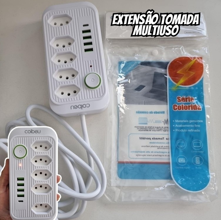Filtro de Linha, Régua com 5 Tomadas com 4 USB, Potência 2500W, Cabo 1,9m, Bivolt 110-220V, Material Antichamas, Carregamento Inteligente Rápido, Proteção e Segurança para Eletrônicos – Branco na Amazon