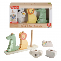 Fisher-Price, Brinquedo De Madeira Com 9 Formas De Animais Para Empilhar E Classificar, Mattel na Amazon