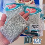 Flash Limp Kit Com 10 Esponjas Multiuso Poliéster Limpa Sem Riscar na Amazon