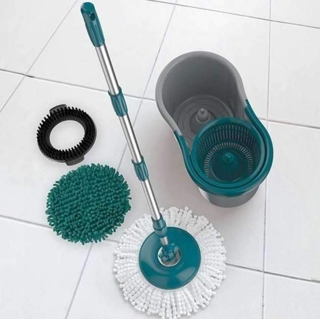 Flash Limp MOP9379 – Mop FIT Giratório 3 em 1, balde com 8 Litros e 3 opções de Refis, ( microfibra, tira pó e limpeza pesada) na Amazon