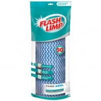 Flash Limp Pano Multiuso Rolo Com 50 Unidades Lavável E Secagem Rápida Azul na Amazon