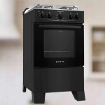Fogão 4 bocas Atlas Mônaco Plus Preto com Acendimento Automático e Mesa Inox na Amazon