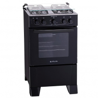 Fogão 4 Bocas Atlas Mônaco Plus Preto Com Acendimento Automático E Mesa Inox na Amazon