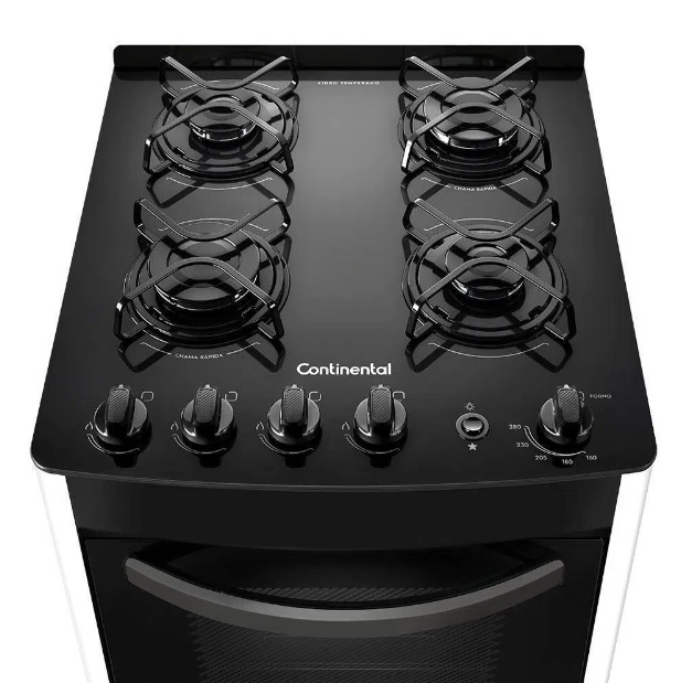 Fogão 4 Bocas Continental Automático Branco com Mesa de Vidro (FC4VB) na Shopclub