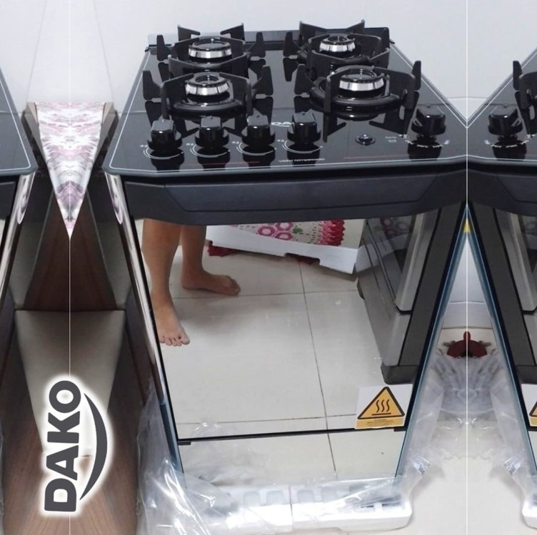 Fogão 4 bocas Dako Magister Style com Mesa de Vidro e Mega Chama – Bivolt na Amazon