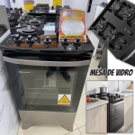 Fogão 4 bocas Electrolux Prata Efficient com Mesa de Vidro, PerfectCook e VaporBake (FE4GS) na Magazine Luiza