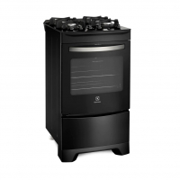 Fogão 4 Bocas Electrolux Preto Automático Com Mesa De Vidro E Porta Full Glass na Electrolux