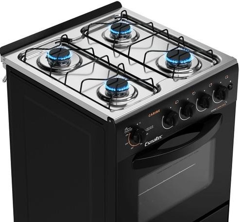 Fogão 4 Bocas Esmaltec Preto – Acendimento Automático Caribe na Magazine Luiza