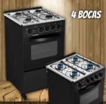 Fogão 4 Bocas Esmaltec Preto – Acendimento Automático Caribe na Magazine Luiza