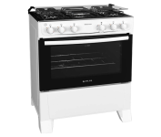 Fogão 5 bocas Atlas Mônaco Plus Branco com Acendimento Automático e Mesa Inox na Amazon