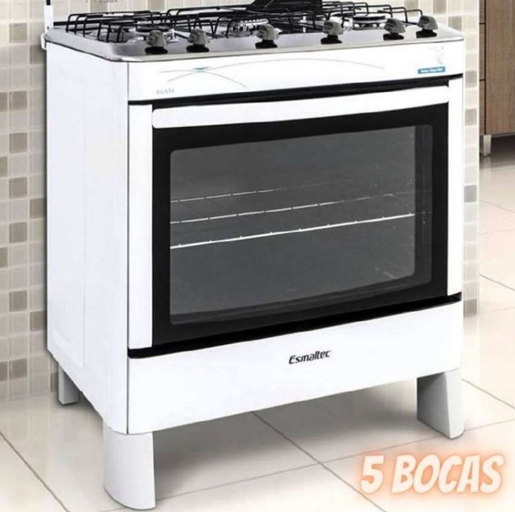 Fogão 5 Bocas Esmaltec Ágata – Acendimento Automático Branco na Magazine Luiza