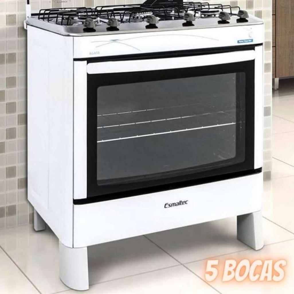Fogão 5 Bocas Esmaltec Ágata – Acendimento Automático Branco na Magazine Luiza