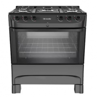 Fogão A Gás Mueller MFI5BC 5 Bocas Preto Fosco Mesa Esmaltado - Bivolt na Casas Bahia