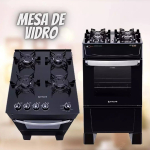 Fogão Atlas 4 Bocas preto Atenas Glass com Acendimento automático – Bivolt na Amazon