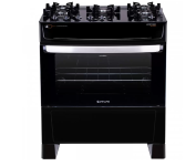 Fogão Atlas 5 Bocas preto Atenas Glass com Acendimento automático – Bivolt – Atlas na Magazine Luiza