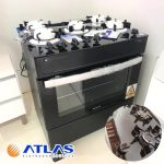 Fogão Atlas 5 Bocas preto Atenas Glass com Acendimento automático na Amazon
