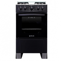 Fogão Atlas Coliseum 4 Bocas Preto Forno Limpa Fácil 50L Acendimento Manual Simples na Shopee