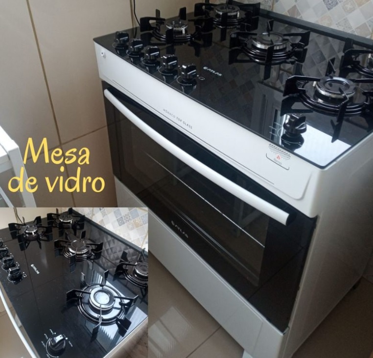 Fogão Atlas Mônaco Top Glass 5 Bocas Branco – Bivolt na Americanas