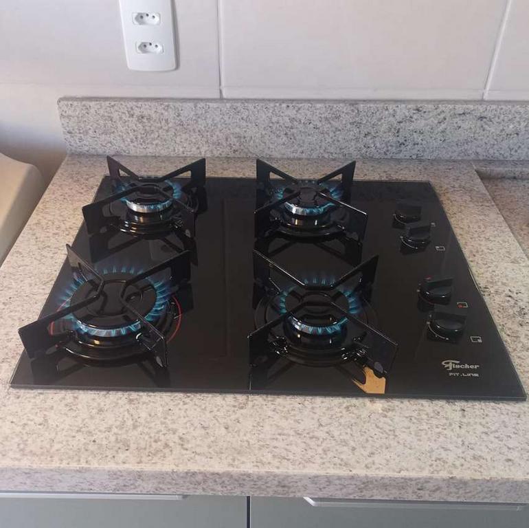 Fogão Cooktop Fischer 4Q Fit Line Gás Mesa Vidro Preto Bivolt na Amazon