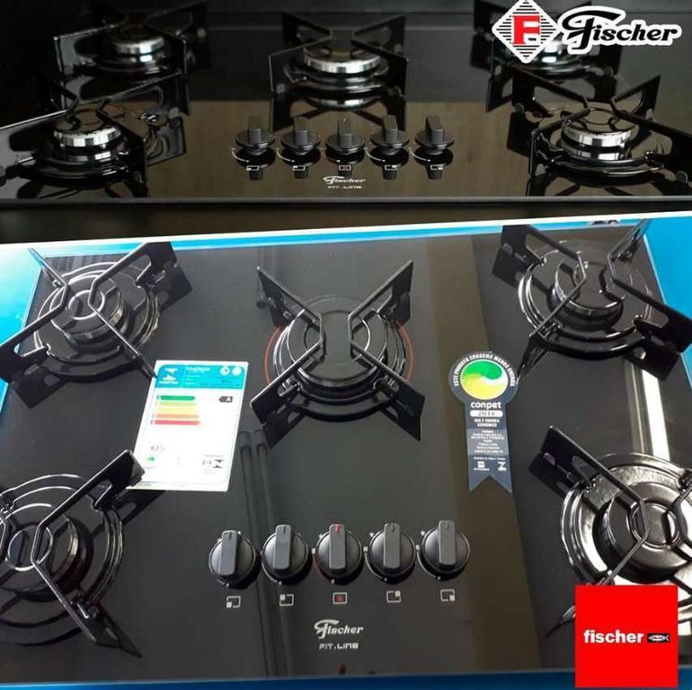 Fogão Cooktop Fischer 5Q FIT LINE Gás Mesa Vidro Preto BIVOLT na Amazon