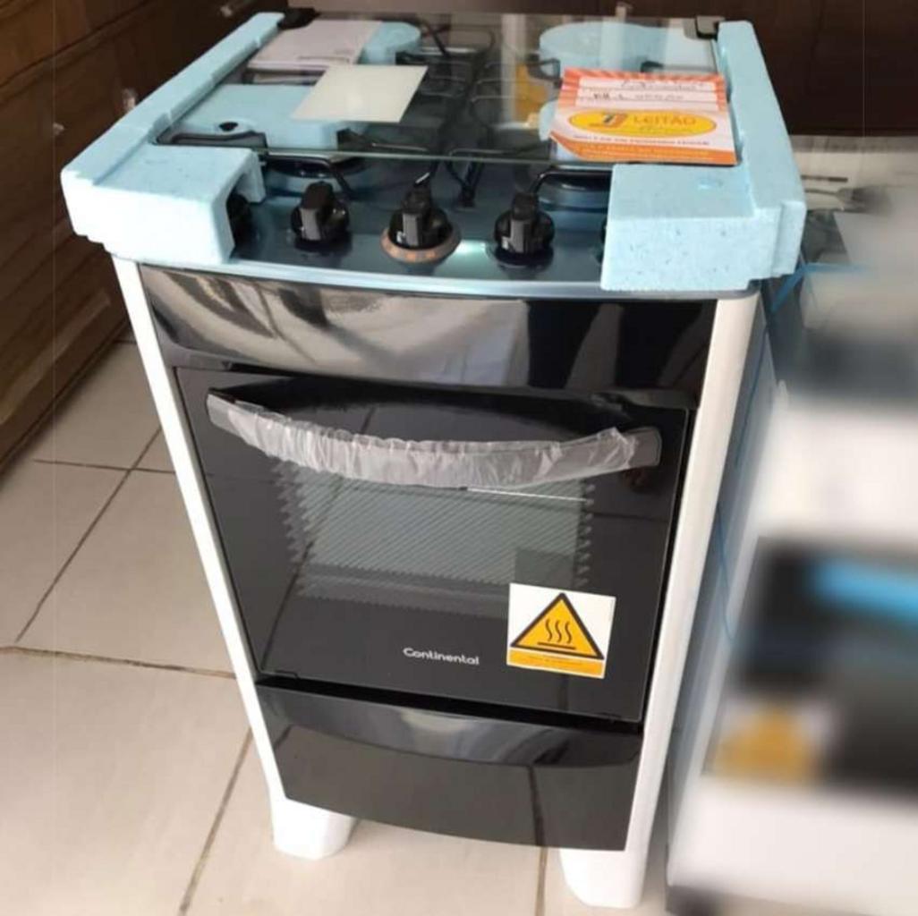 Fogão de Piso Continental 4 Bocas FC4CB Branco Automático com Mesa Compartimentada – Bivolt na Americanas