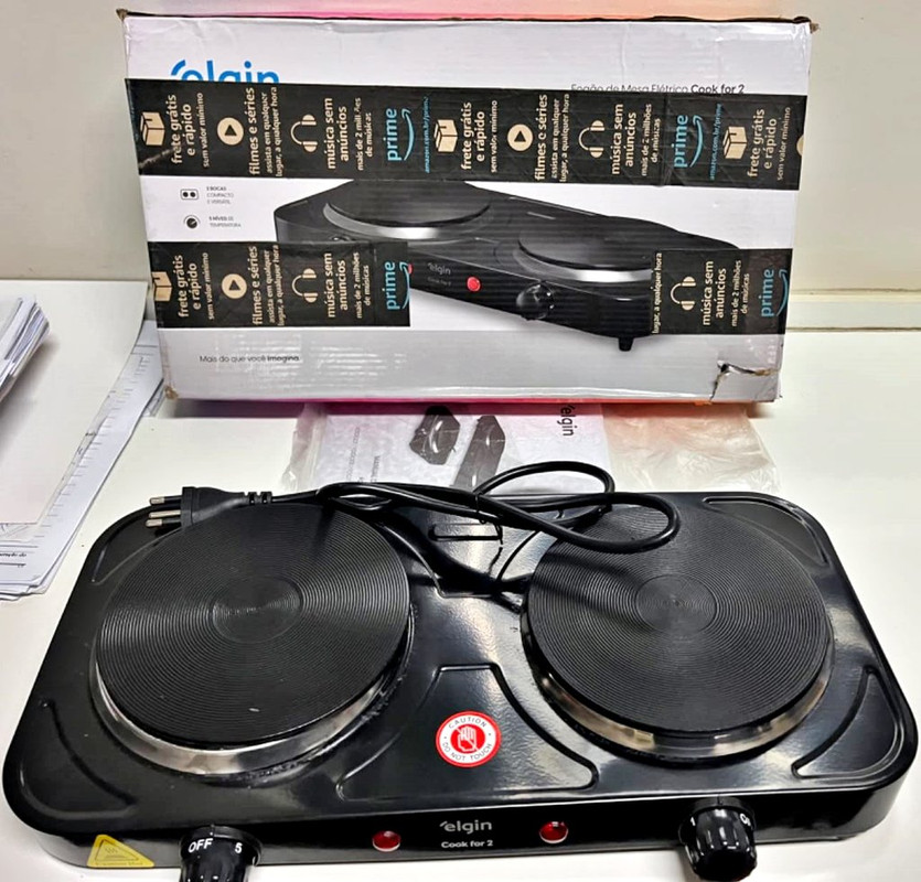 Fogão Elétrico Portátil Cooktop 2 Bocas Elgin na Amazon