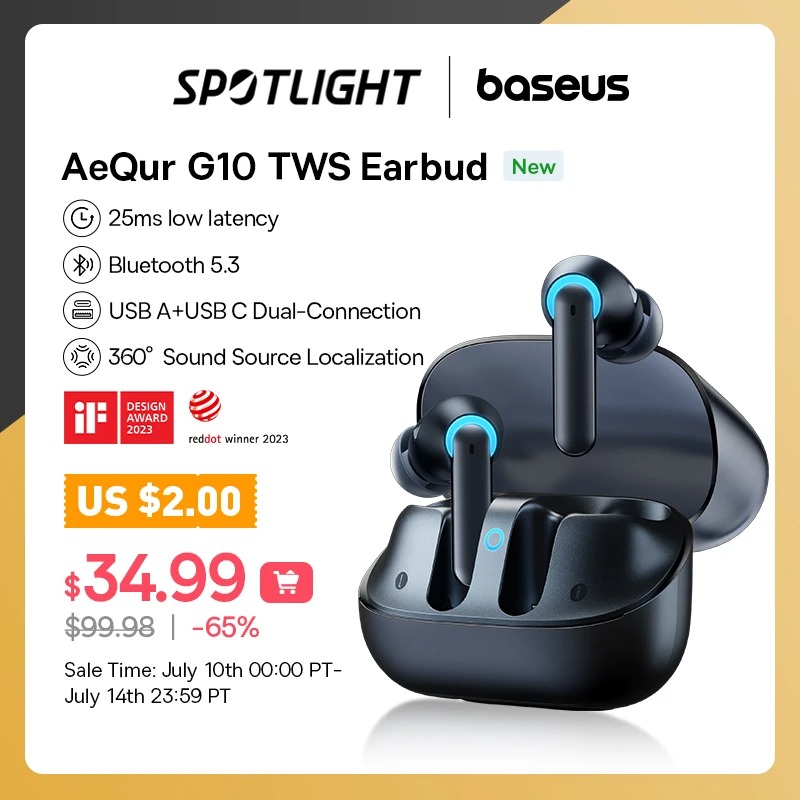 Fone Baseus Aequr G10 Cupom na Aliexpress