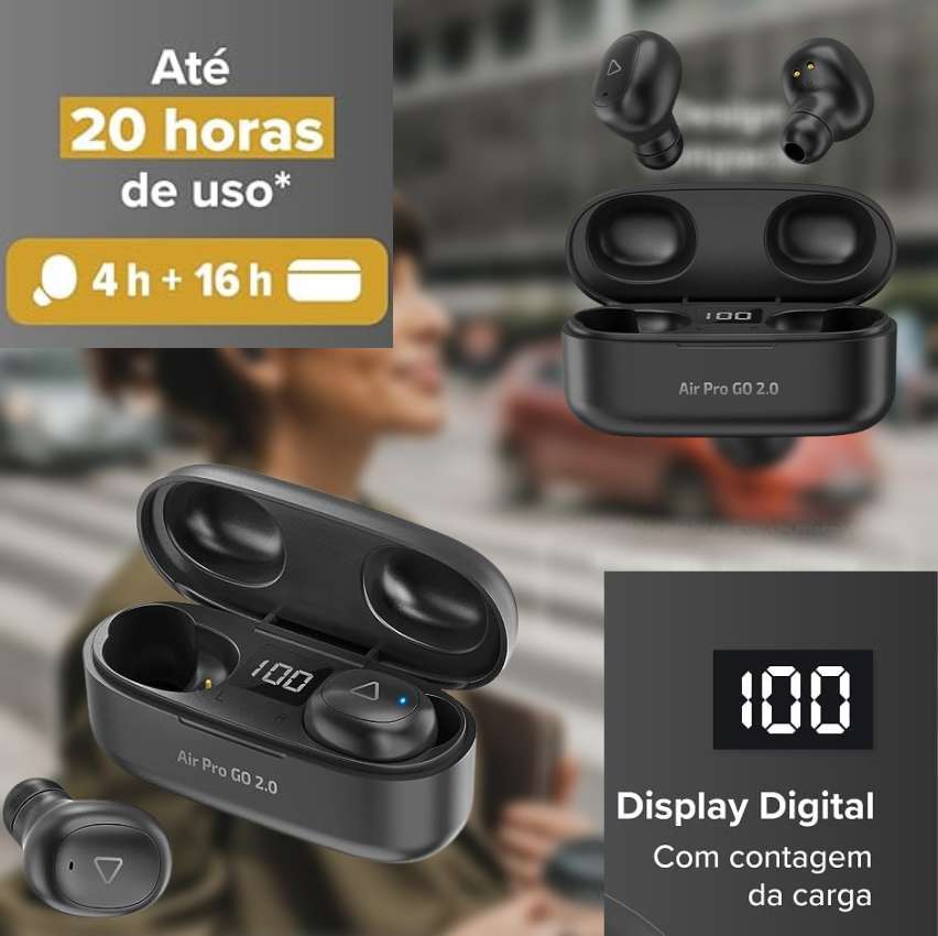 Fone de Ouvido Bluetooth Sem Fio TWS Air Pro GO 2.0 i2GO com Estojo de Carregamento – i2GO PRO na Amazon