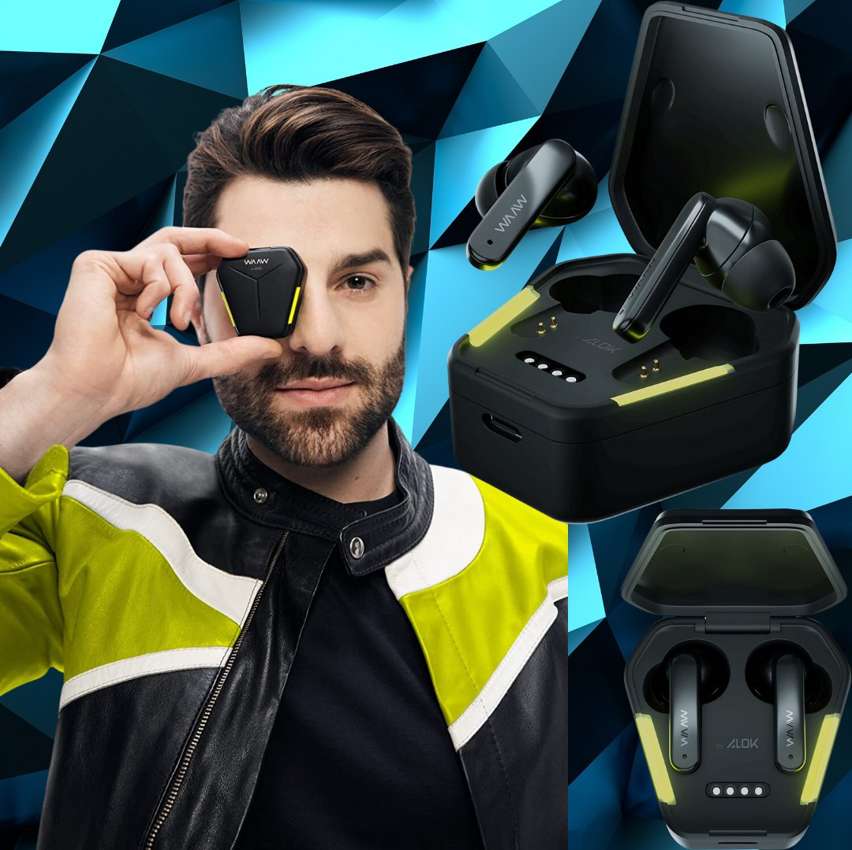 Fone de Ouvido WAAW by ALOK ENERGY 100EBG Bluetooth TWS Intra-Auricular Com Modo Gamer e Resistente à Água IPX4, Preto e Verde, P, M, G na Amazon