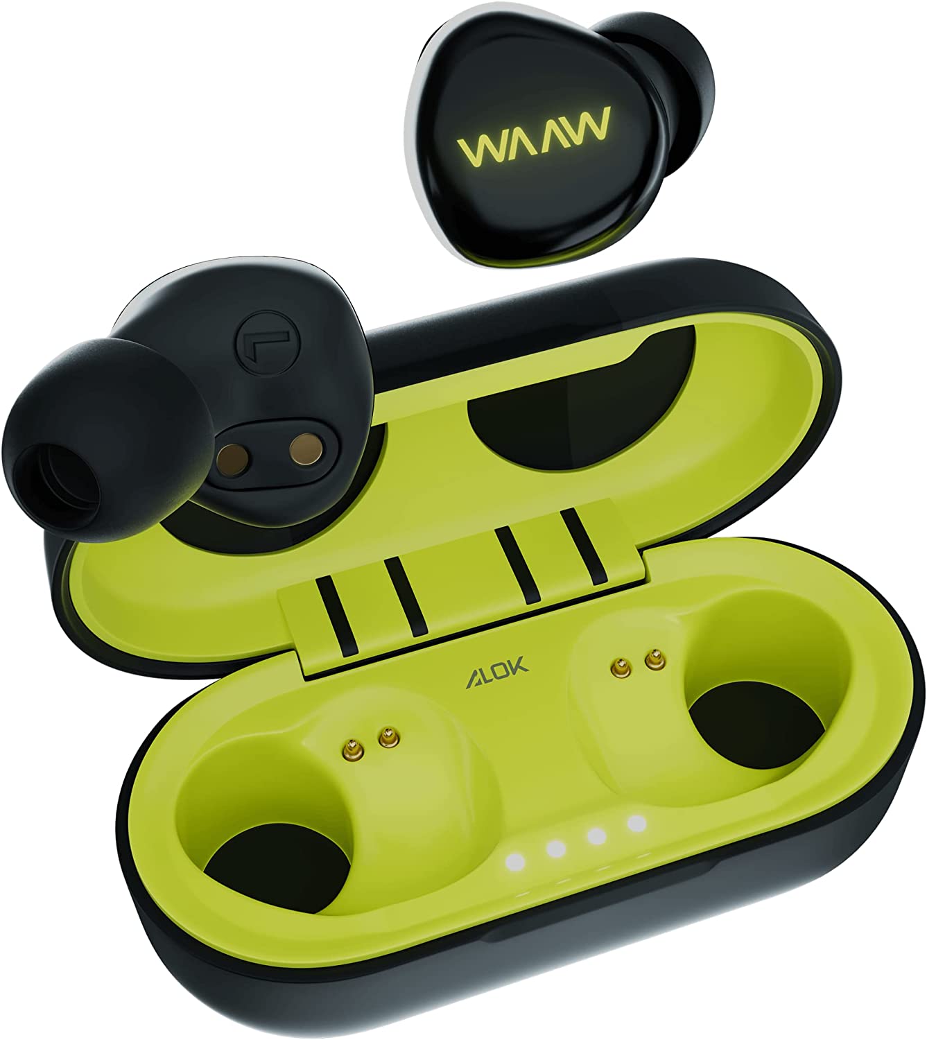 Fone de Ouvido WAAW by ALOK MOB 100EB Bluetooth TWS Intra-Auricular Com Microfone e Toque inteligente, Preto e Verde, P, M,G na Amazon