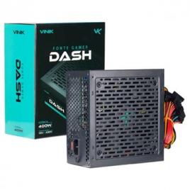 Fonte Gamer Vinik Dash 400W Bivolt Selecionável Preto - VFG400WP na KaBuM!